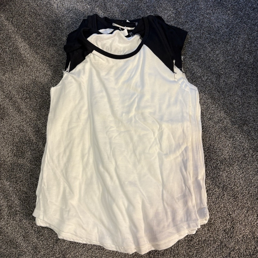 Bundle of 10 Alternative Apparel Mens Medium White Black Raglan Sleeveless Top